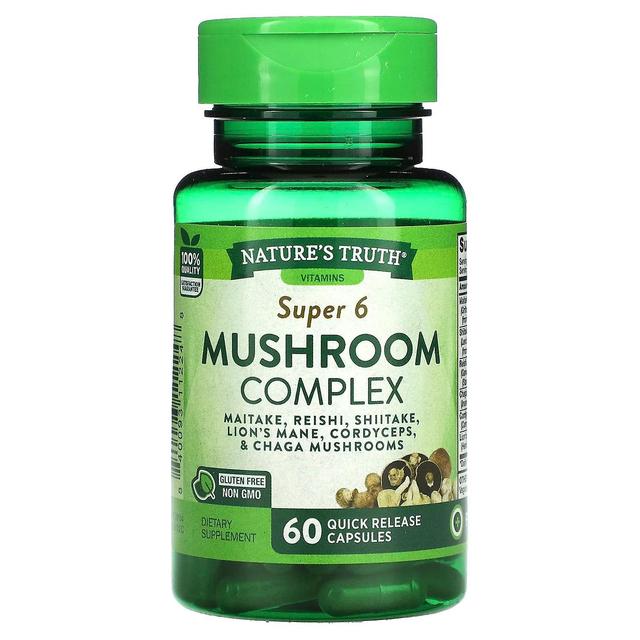 Nature's Truth, Super 6 Mushroom Complex, 60 capsule a rilascio rapido on Productcaster.