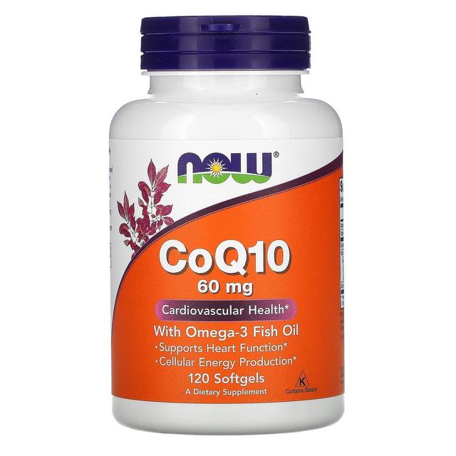 NOW Foods, CoQ10 omega-3-kalaöljyllä, 60 mg, 120 pehmeää geeliä on Productcaster.