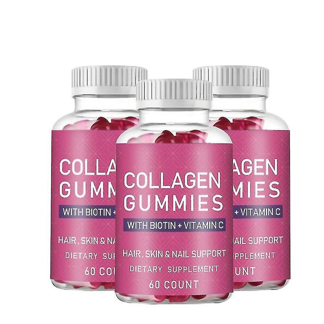 3x Bonbons gélifiés au collagène et à la biotine pour les cheveux, la peau, les ongles, supplément de vitamine au collagène de qualité supérieure on Productcaster.