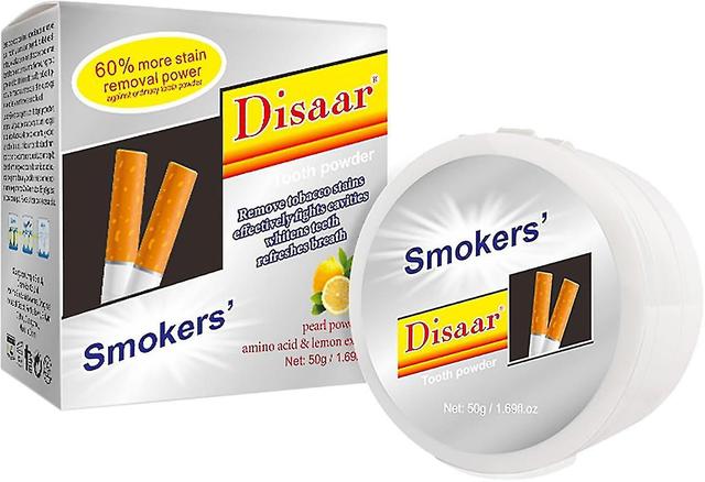 Smokers Tooth Powder Remove Tobacco Stains Whitens Teeth Refreshes Breath Amino Acid Lemon Extract on Productcaster.