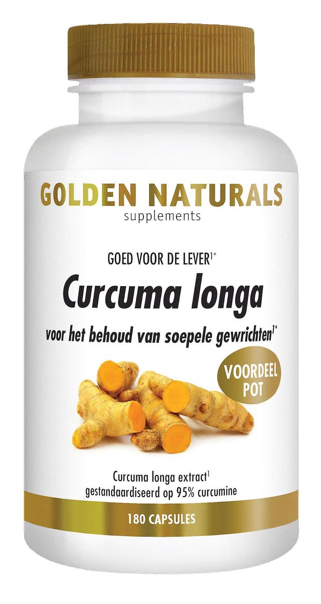 Golden Naturals Curcuma Longa (180 veganistische capsules) on Productcaster.