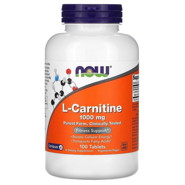 NOW Foods, L-karnitiini, 1000 mg, 100 tablettia on Productcaster.