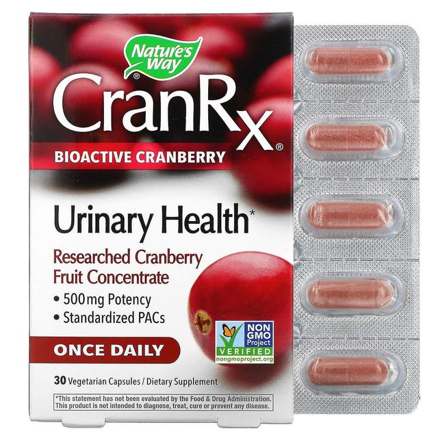 Nature's Way, CranRx, Salute Urinaria, Mirtillo Bioattivo, 500 mg, 30 Capsule Vegetali on Productcaster.