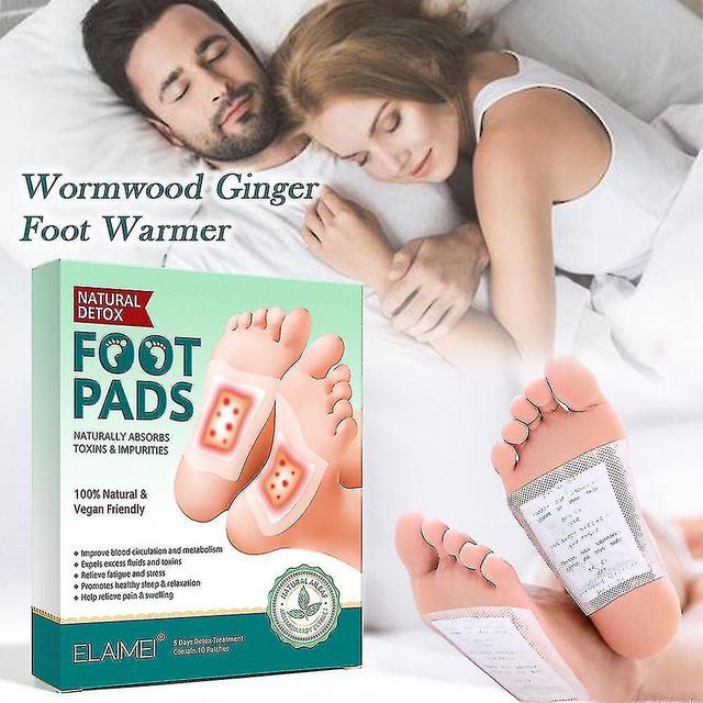 10pcs Foot Pads Wormwood Extract Health Care Detox Improve Sleep Relax Patch on Productcaster.