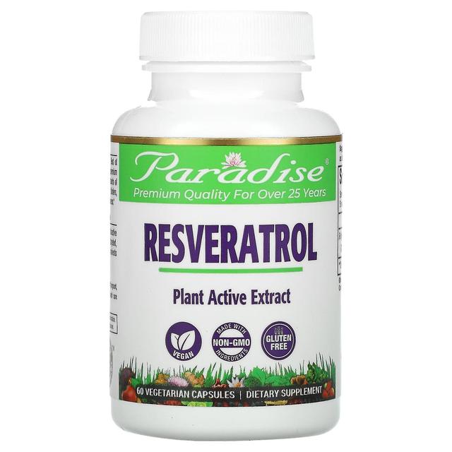 Paradise Herbs Paradise Urter, Resveratrol, 60 Vegetariske Kapsler on Productcaster.