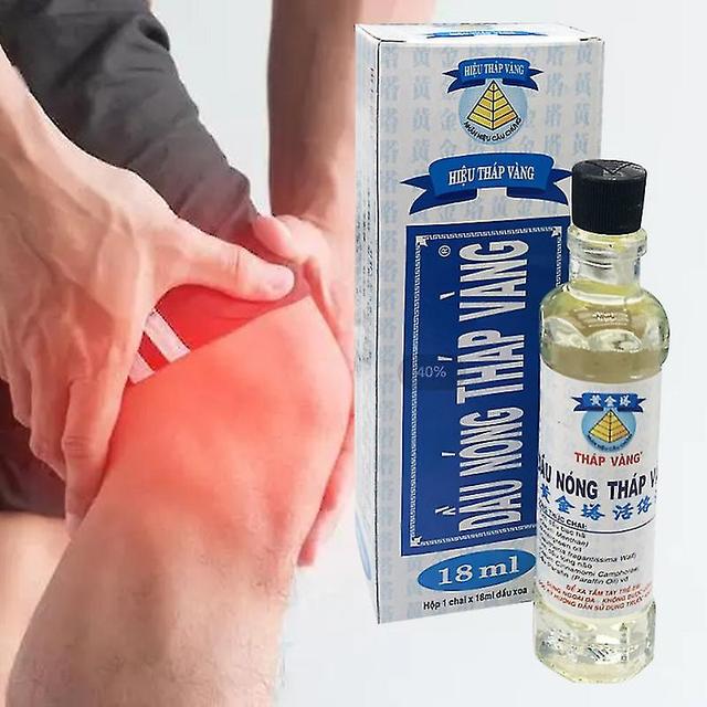 Ederfun 18ml/bottle Vietnam Golden Tower Rheumatism Treatment Essential Oil Pain Relief Joint Bone Body Painkiller Medical Plaster on Productcaster.