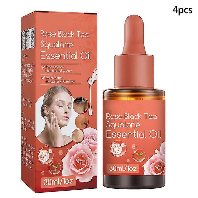 Rose Black Tea Squalan Öl Feuchtigkeitsspendende Anti-Falten-Gesichtslösung Verjüngendes Aufhellendes Gesichtsserum 4pc on Productcaster.