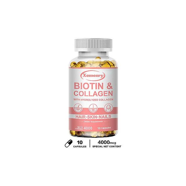 Vorallme Xemenry Biotin &; Collagen Supplement, Anti-aging formel, Starka naglar, Glänsande hår, Glödande slät hud, Vegetariska kapslar 10 capsules on Productcaster.