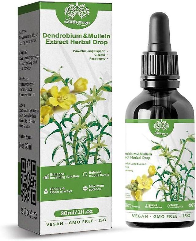 Respiratory Cleanse Drops - Kraftfullt lungstöd med Dendrobium & Mullein-extrakt (USA-tillverkat, växtbaserat C8V8) on Productcaster.