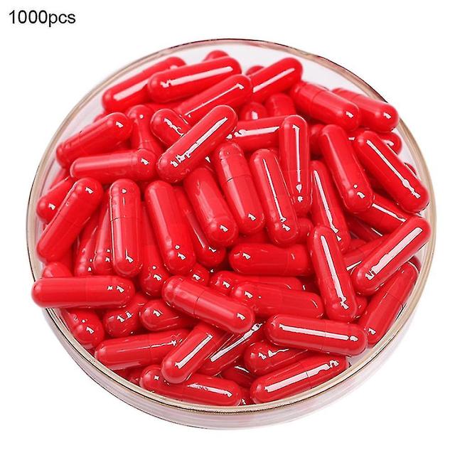 1000pcs Transparent Hollow Gelatin Capsules - Medical-grade, Separated For Easy Filling Red on Productcaster.