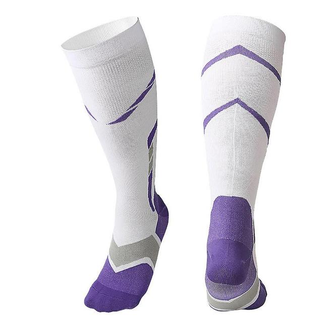 Katreu Compression Socks Stocking for Recovery Athletic Running Nursing Cycling Circulation Knee High Socks White L xl on Productcaster.