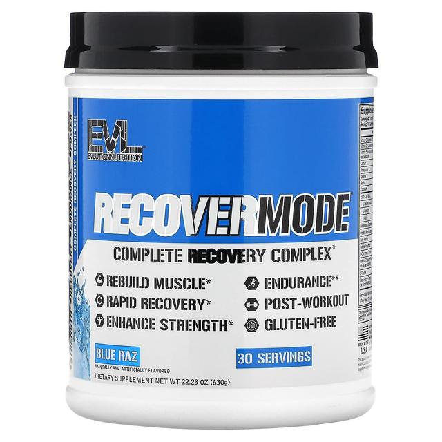 Evlution Nutrition EVLution Ernæring, RECOVERMODE, Komplet Recovery Complex, Blue Raz, 22,23 oz (630 g) on Productcaster.