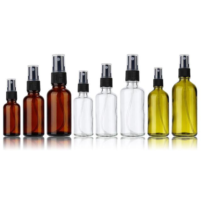 30-100ml Amber Glass Spray Bottle Oils Liquid Black Press Pump For Perfume Spray 50ml Tan 5pcs on Productcaster.