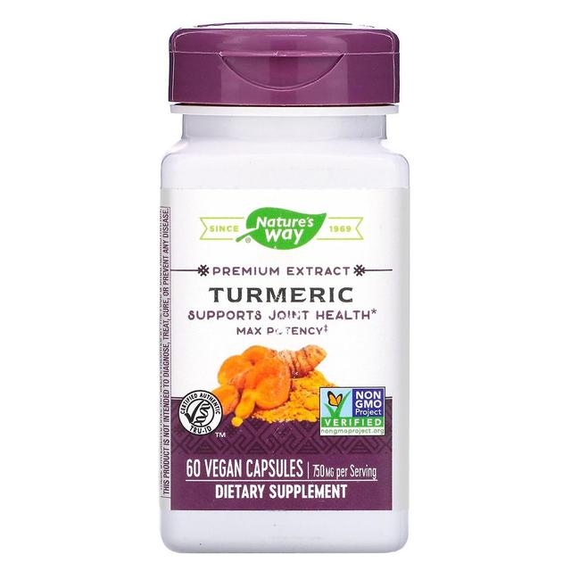 Nature's Way, Premium Extract, Turmeric, 750 mg, 60 Vegan Capsules on Productcaster.