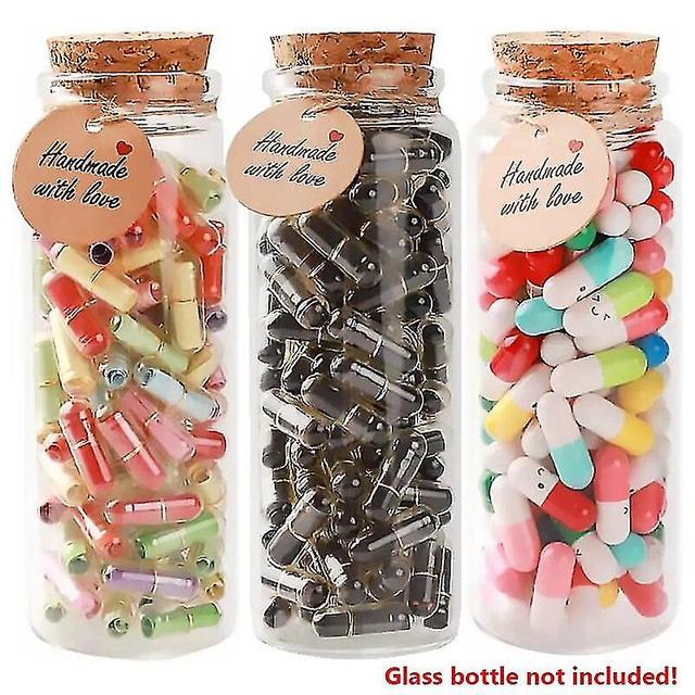 Joy 2023 Message Capsules Love Pill With Roll Paper Blank Notes Wish Bottle Capsule Emoticon Smile Pills Wedding Party Valentine's Gift Style B 100... on Productcaster.