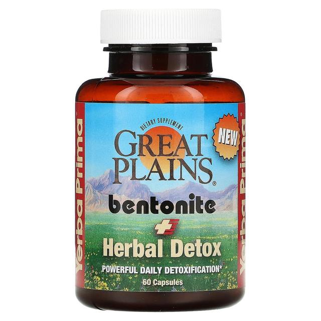 Yerba Prima, Bentonita das Grandes Planícies + Herbal Detox, 60 Cápsulas on Productcaster.