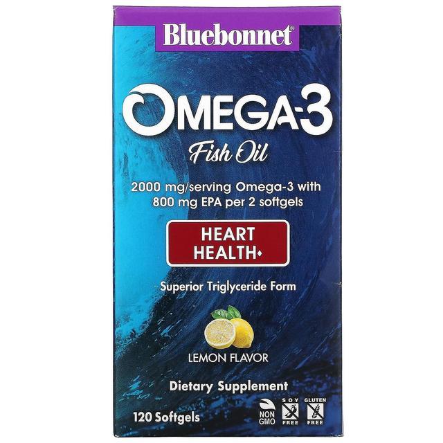 Bluebonnet Nutrition, Omega-3 Fish Oil, Heart Health, Lemon, 120 Softgels on Productcaster.