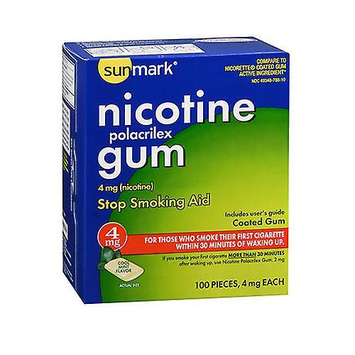 Sunmark Nicotine Polacrilex Gum,4 mg,Cool Mint 100 each (Pack of 1) on Productcaster.