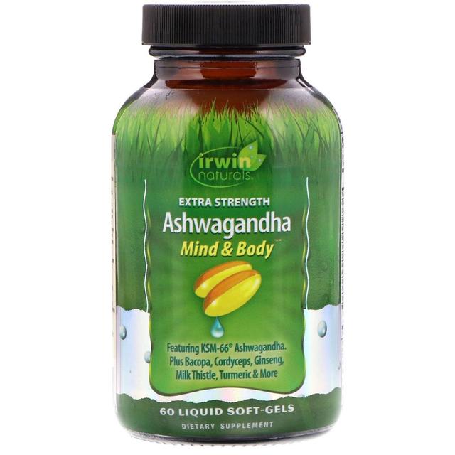 Irwin Naturals, Extra Strength Ashwagandha, 60 płynnych miękkich żeli on Productcaster.