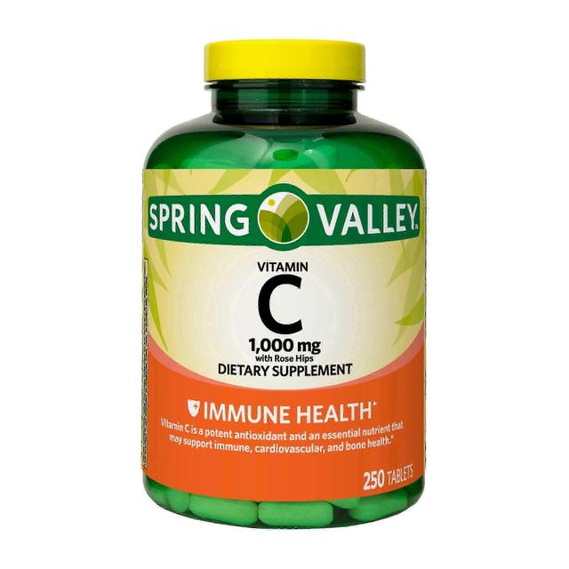 Spring Valley Vitamin C mit Hagebutten, 1000 mg, Nahrungsergänzungsmittel, Tabletten, 250 ea on Productcaster.