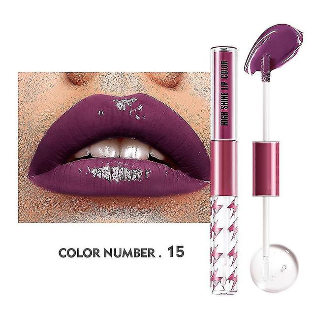 Scacv Double Head Lip Glaze High Shine Moisturizing No Fading Lip Gloss Vanntett Non-stick Cup Lip Stick 15 on Productcaster.