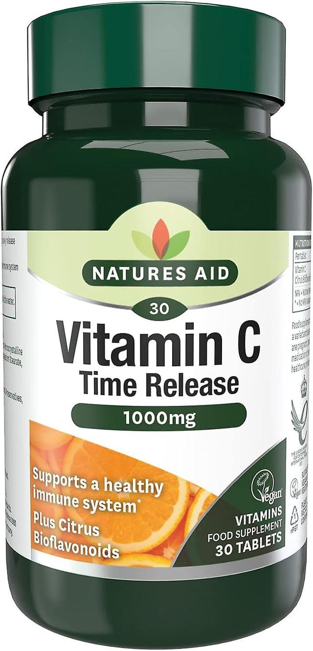 Natures Aid Natures Støtte C-vitamin 1000mg Time Release med Citrus Bioflavonoider, 30 tabletter. Velegnet til veganere on Productcaster.