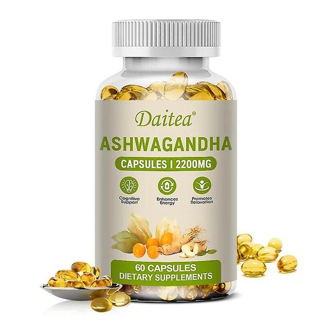 Vorallme Daitea Ashwagandha Extrakt Kapseln für Stress, Energie und Ausdauer, Unterstützung des Immunsystems - 2200 mg Nahrungsergänzungsmittel 60 ... on Productcaster.