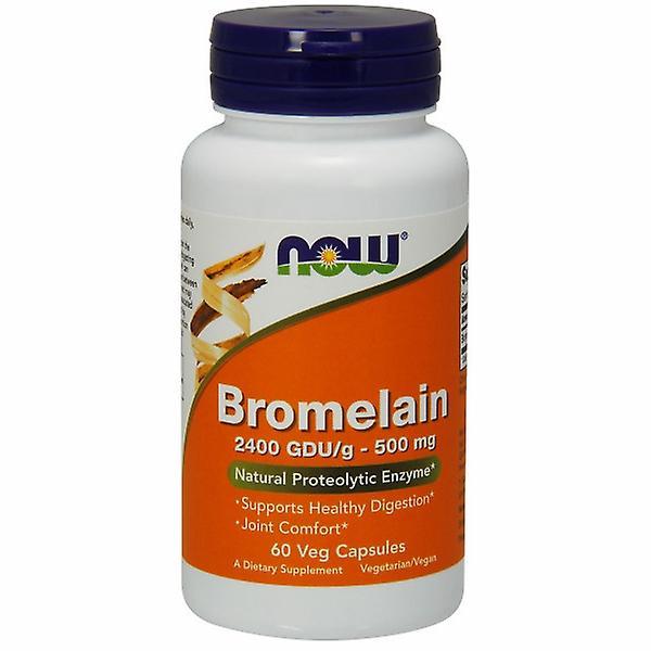 NOW Foods Teraz potraviny Bromelain, 2400GDU/500 mg, 60 Veg čiapky (balenie po 2) on Productcaster.