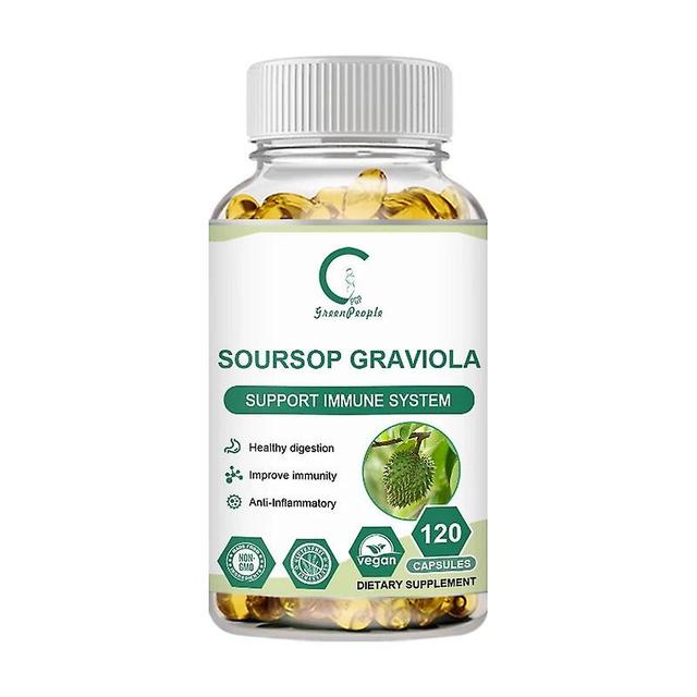 Visgaler Prírodné Soursop Emocionálne zdravie Sterilizujte podporu a posilnenie imunity Zdravie proti starnutiu Vegetariánske kapsuly 120pcs on Productcaster.