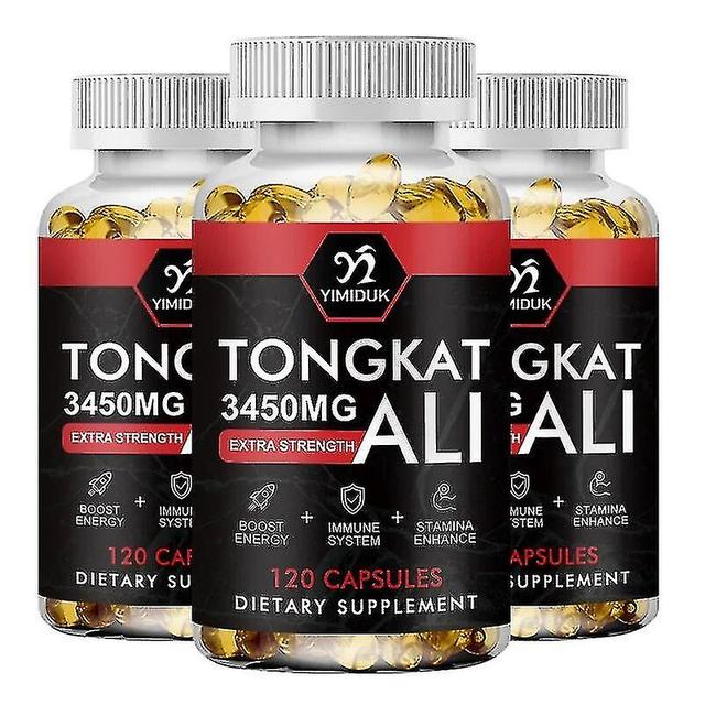 Natural Tongkat Ali Root Capsule Support Strength, Energy And Healthy Immune For Man 3 Bottles 60 pcs on Productcaster.