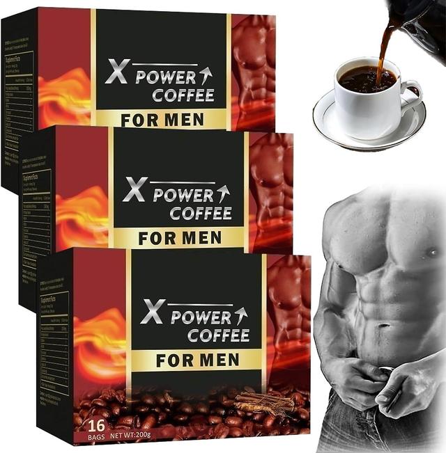 Fongwan Black Maca Energy Coffee For Men, Natural Energy Booster Coffee Powder Instant Coffee Blend Increase Stamina & Performance 600g - 3pcs on Productcaster.