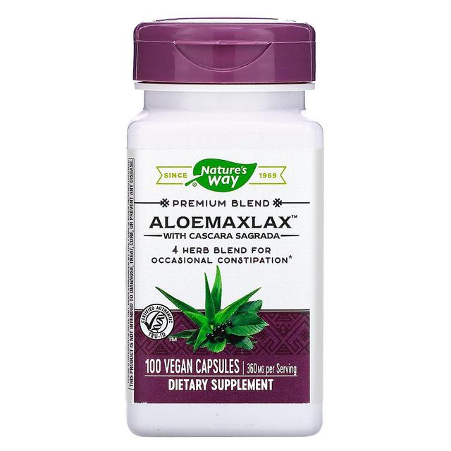 Nature's Way Luonnon tapa, AloeMaxLax Cascara Sagradalla, 360 mg, 100 vegaanikapselia on Productcaster.