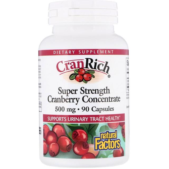 Natural Factors, CranRich, Super Strength, Cranberry Concentrate, 500 mg, 90 Cap on Productcaster.