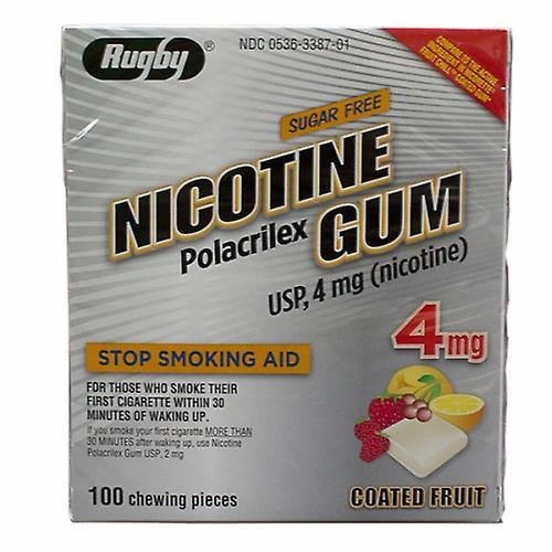 Rugby Nicotine Gum, 4mg, Coated Fruit 100 Chews (Pack of 1) on Productcaster.