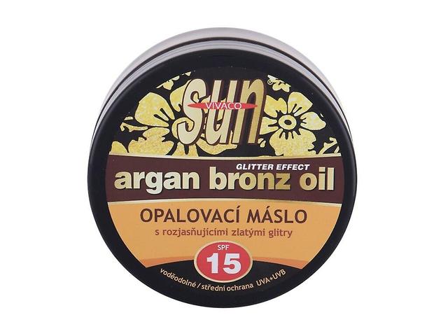 Vivaco - Sun Argan Bronz Oil Glitter Effect SPF15 - Unisex, 200 ml on Productcaster.