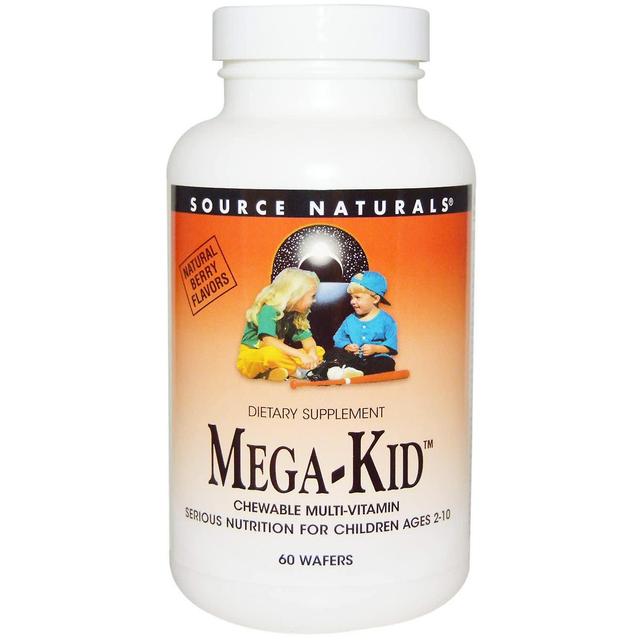 Source Naturals, Mega-Kid, Chewable Multi-Vitamin, Natural Berry Flavors, 60 Wafers on Productcaster.