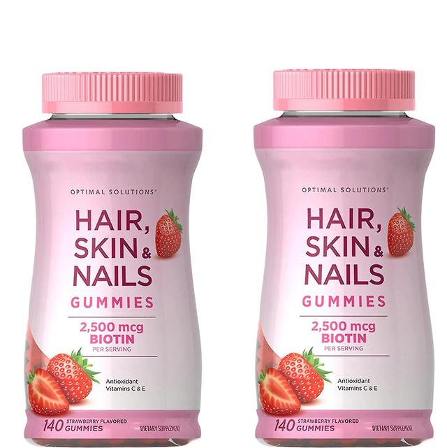 Biotin Hair, Skin & Nails, Multivitamin Supplement, Strawberry Gummies, 60 Capsules 2pcs on Productcaster.