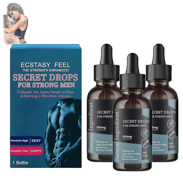 Gotas secretas para homens fortes, Happy Hormones Drops, aumentando a sensibilidade e Pleasur aumentar os níveis de energia 3pcs on Productcaster.