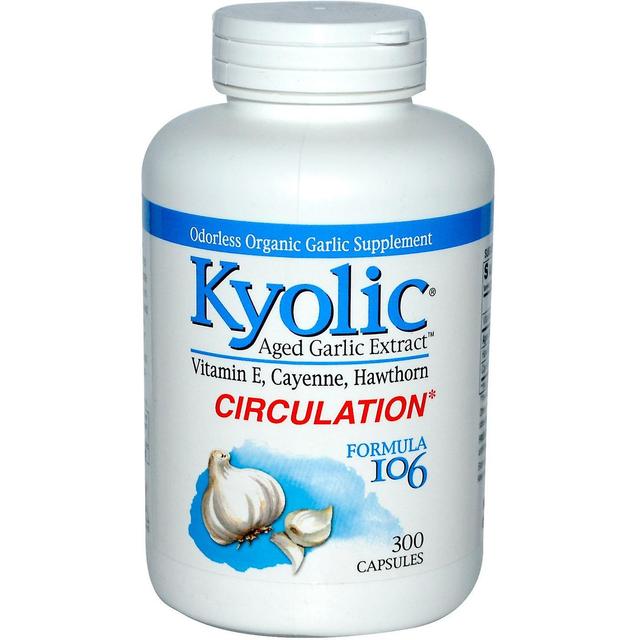 Kyolic, Extrato de alho envelhecido, Circulação, Fórmula 106, 300 Cápsulas on Productcaster.