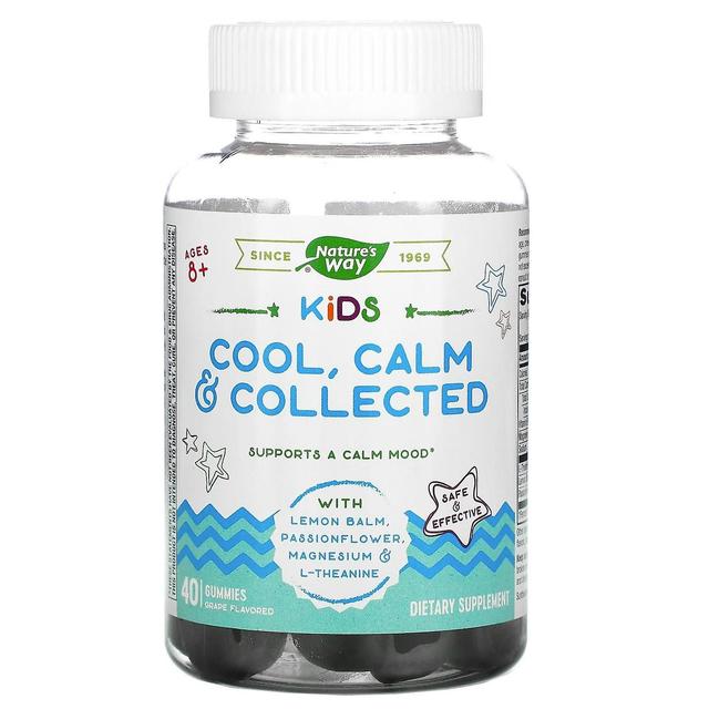 Nature's Way, Kids, Cool, Kalm &verzameld, Leeftijd 8 +, Druif, 40 Gummies on Productcaster.