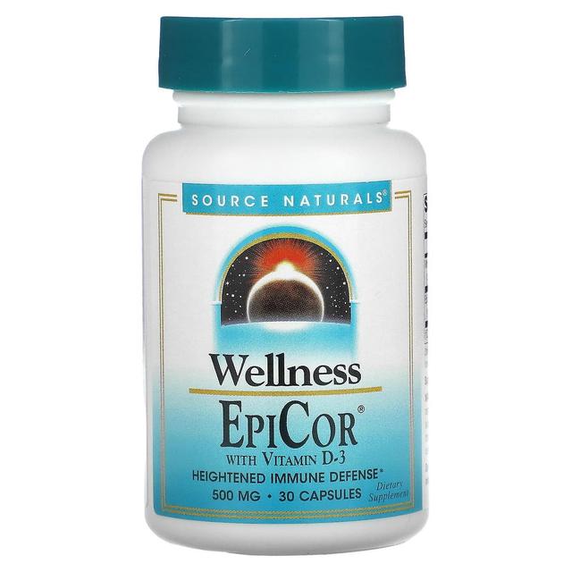 Source Naturals Källa Naturals, Wellness, EpiCor med vitamin D-3, 500 mg, 30 kapslar on Productcaster.