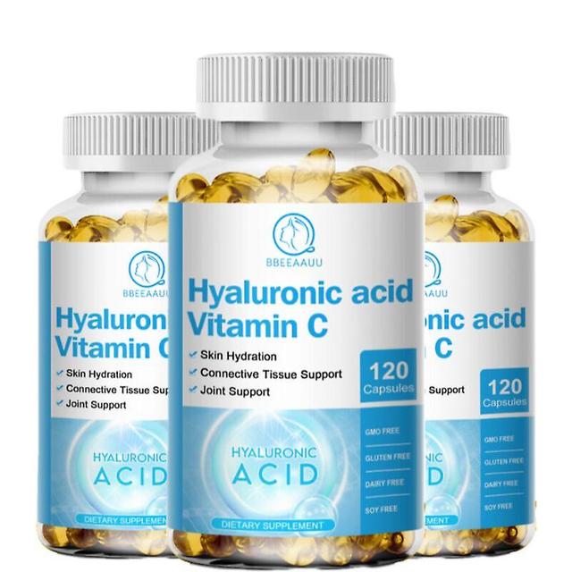 Tib L-proline Hyaluronic Acid Capsule Vitamin C Supplement Antioxidant Reduce Wrinkles&fine Lines Keeping Joints Lubricated 3bottle x120pcs on Productcaster.