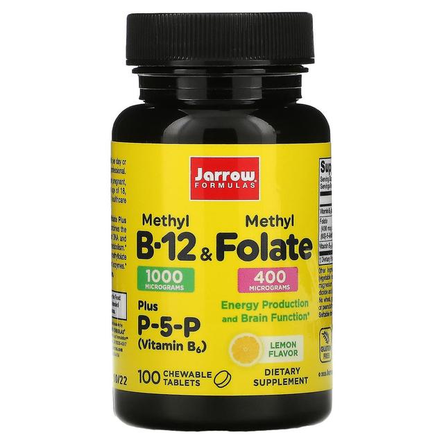 Jarrow Formulas, Methyl B-12 & Methyl Folate, Lemon, 100 Chewable Tablets on Productcaster.