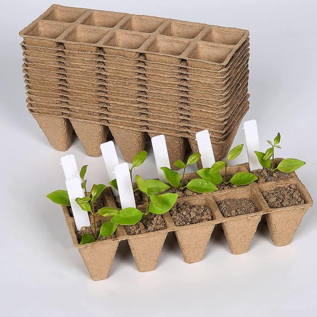 Hgbd-tirotechs Biodegradable Plant Starter Trays - Eco Friendly Seed Starter Tray Kit, Peat Pots For Seedlings, Seed Starter Tray Garden With 10 Bonus on Productcaster.