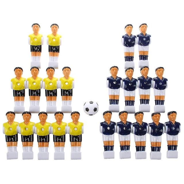 22pcs Foosball Man Table Guys Man Soccer Player Part Yellow+royal Blue With Ball on Productcaster.