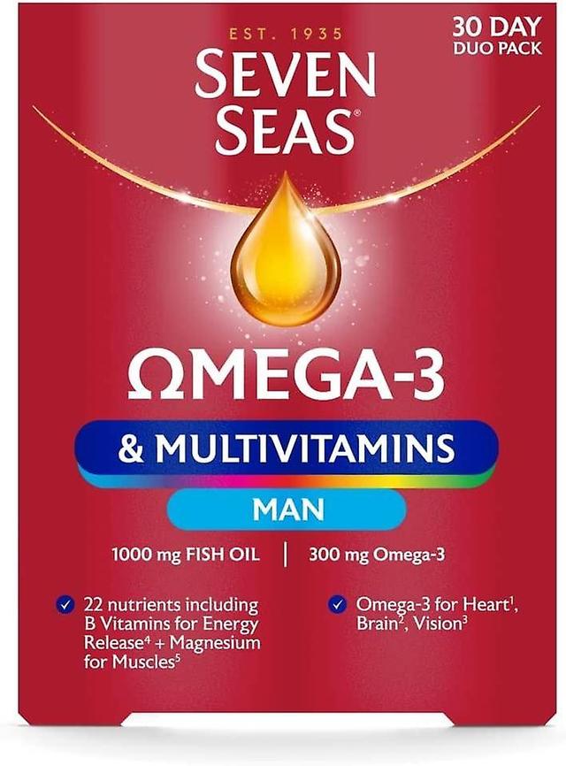 Seven Seas Omega-3 Multivitamins Man 30-Day Duo Pack 30 Omega-3 Capsules Tablets on Productcaster.