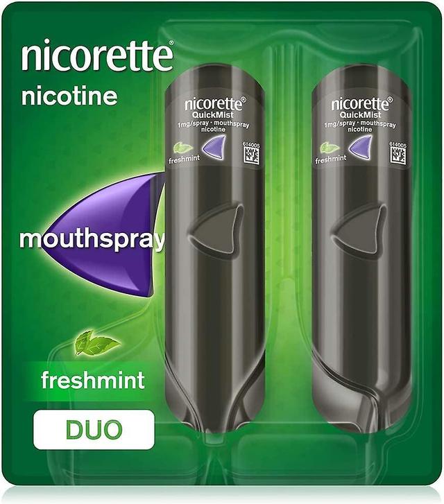 Nicorette Quickmist Nicotine Mouthspray Freshmint - Duo 2x150 Sprays on Productcaster.