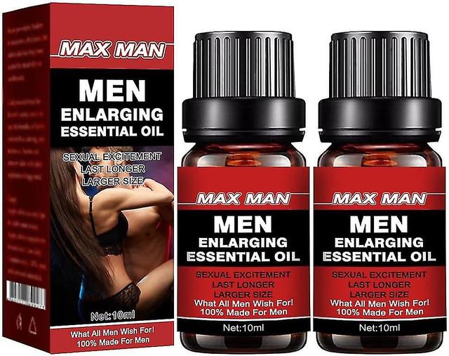 Men's Enlargement Essential Oil, Sexual Improvement Erection Growth Oil, Longer Thick Energy Massage Essential Oil Men Energy 10ml 2pcs on Productcaster.