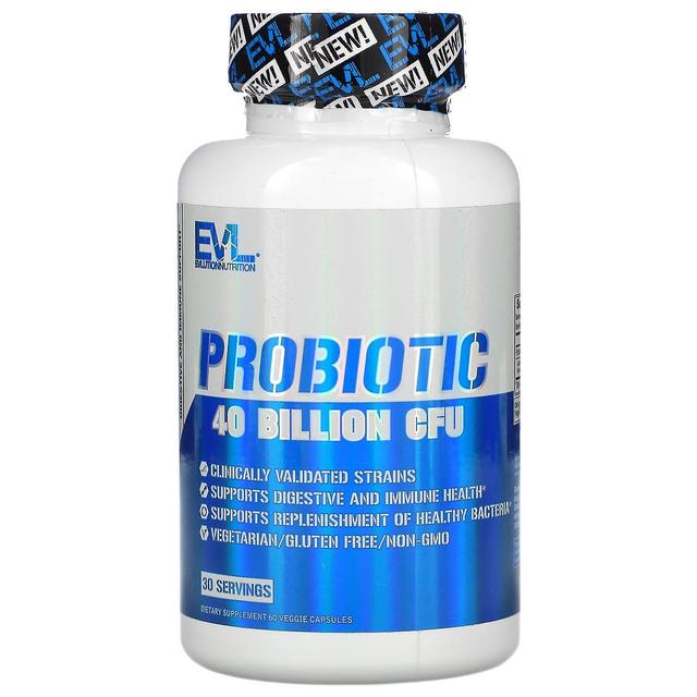 EVLution Nutrition, Probiotic, 40 Billion CFU, 60 Veggie Capsules on Productcaster.