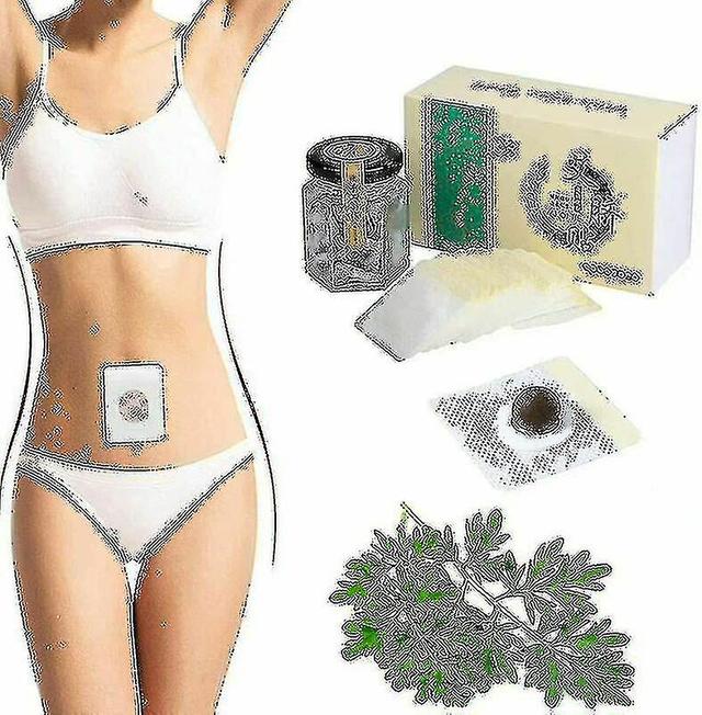 Koolmei 30/60/90pcs Effective Ancient Remedy Healthy Detox Slimming Belly Pellet Mugwort Navel Sticker Deep Cleansing Sleeping Dehu_midification 60pcs on Productcaster.